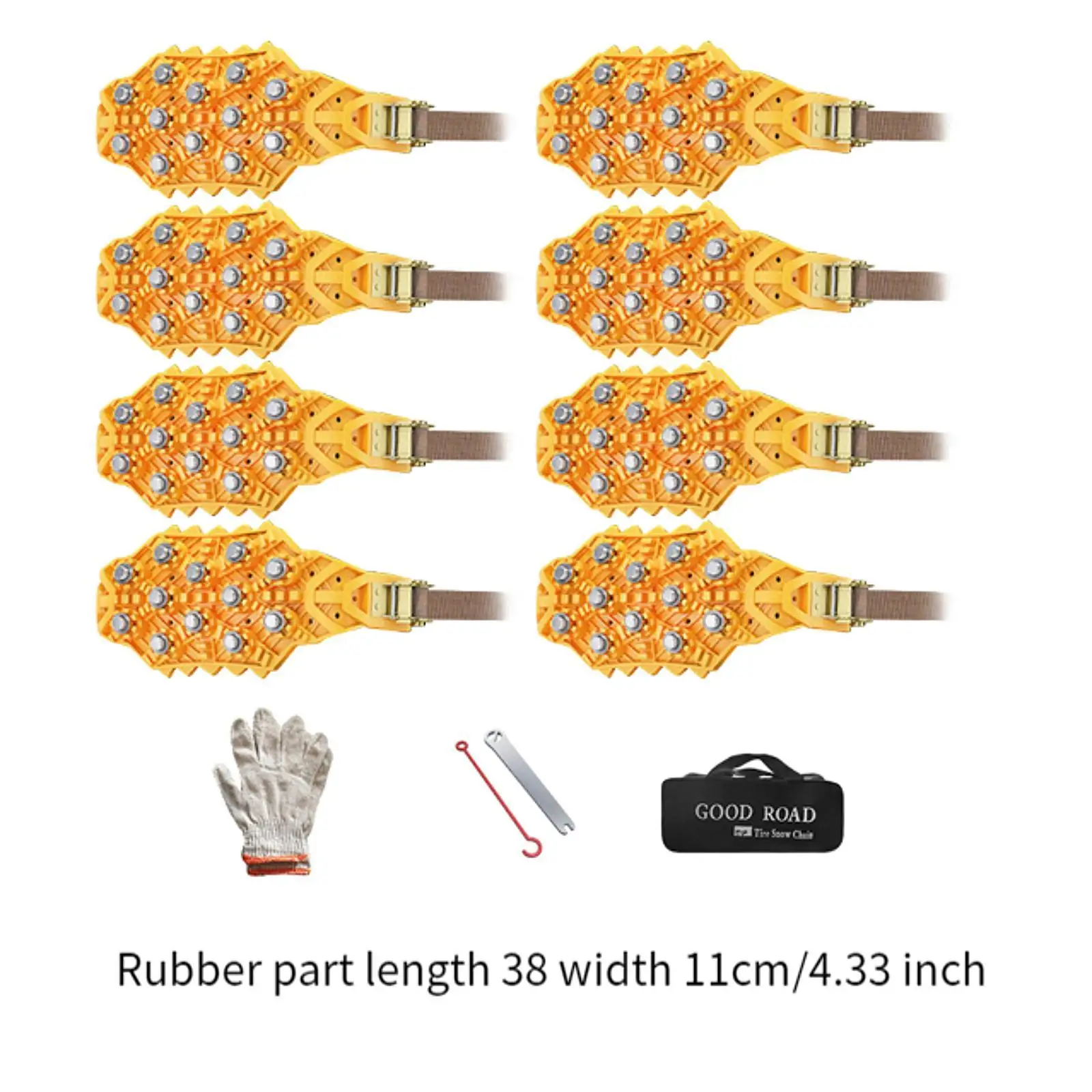 8x Snow Chains Easily Fit Mountain Climbing Winter Driving Tire Chains