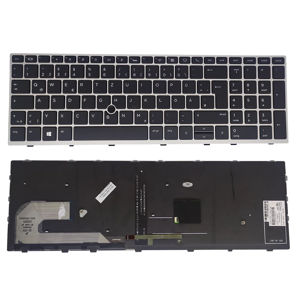 Teclado Retroiluminado para hp Elitebook Português Alemão Suíço e Dinamarquês Notebook da ue 855 850 g5 g6 Zbook 15u g5 g6 Hpm17b7 Novo