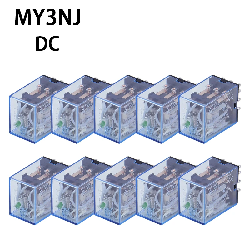 

10PCS MY3NJ HH53P Micro Mini Relay MY3 11-Pin AC12V/AC24V/AC110V/AC220V Coil General Purpose Intermediate Electromagnetic LED Mi