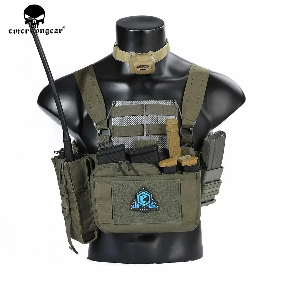 Taktisches Brust-Rig-Set im FRO-Stil von Emersongear – 500D-Nylon-Molle-Panel mit Magazintasche für Airsoft-Jagd, Wandern – Detail 13