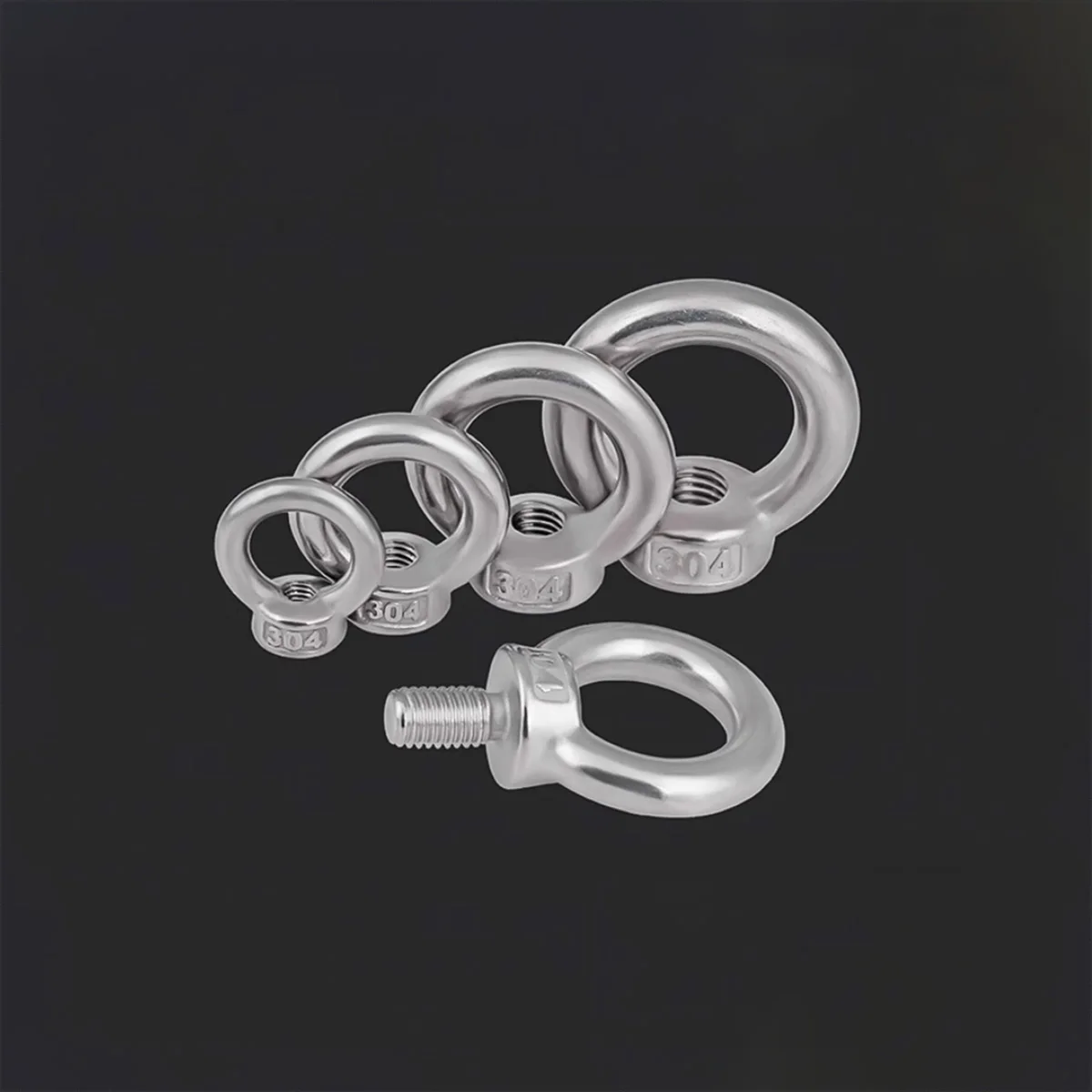 304 Stainless Steel Lifting Ring Nut / Circular Screw Cap Triangular Ring Hand Nut Fastener M3M4M8M12-M24