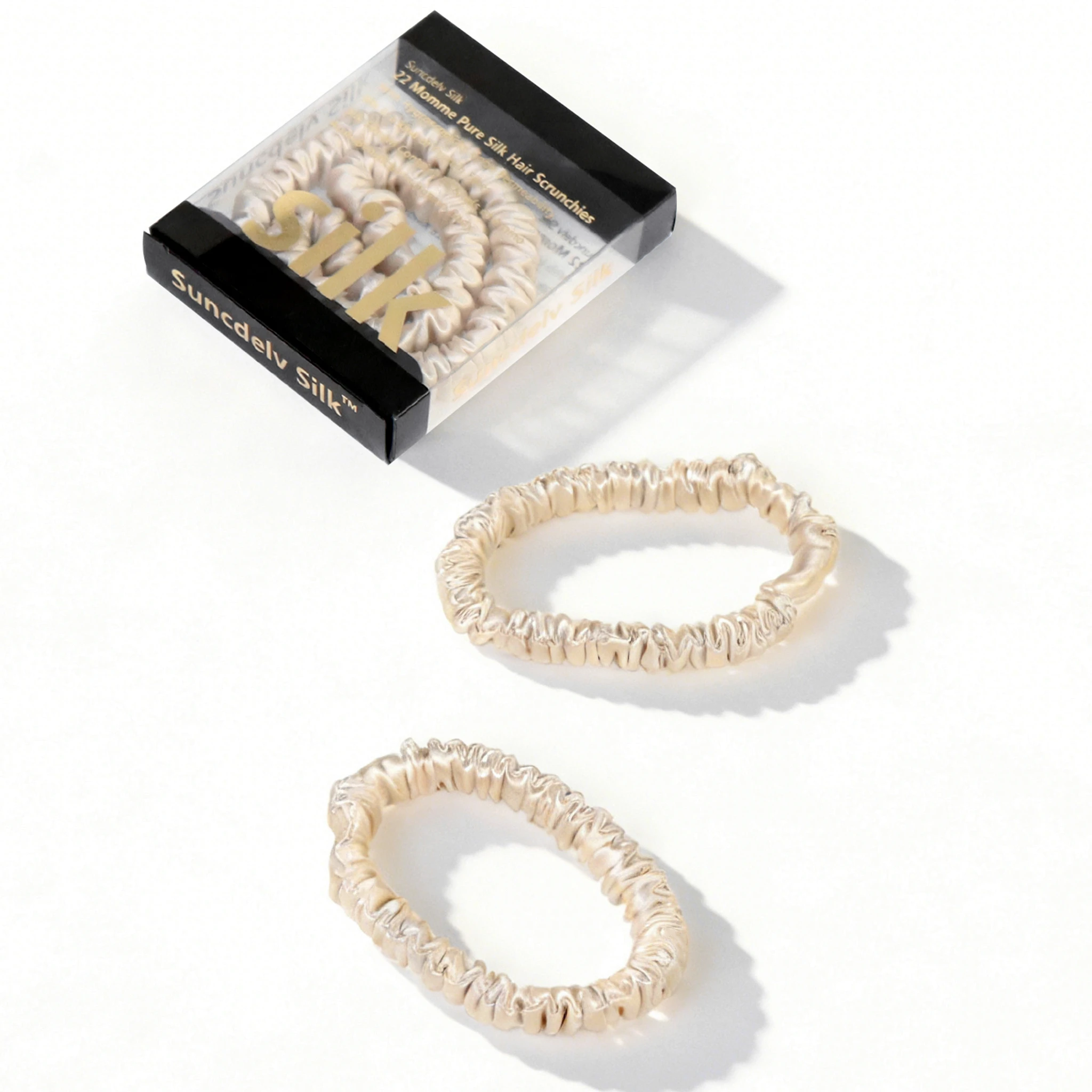 Luxurious Mulberry Silk Skinny Scrunchies Set – Anti-Crease, Gentle & Durable Hair Accessory