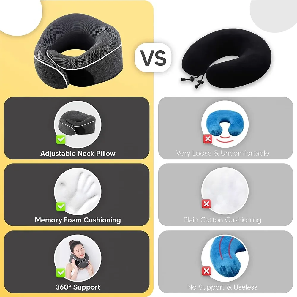 Neck Pillow Car Neck Pillow Travel Pillow Memory Foam Neck Pillow Cervical Vertebra Travel Portable Noon Break Aircraft U Type Of Pillow Sleep Camping Carry Bag