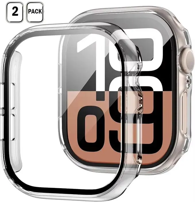 Premium Glass Screen Protector and Bumper Cover Set for Smartwatches (2-Pack)
