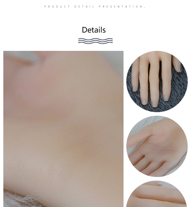 ZISHINE Simulation Hand Modell 1:1 Lebensechte Silikon Weibliche Malerei Lehre Zeigen Requisiten Gefälschte Nagel Praxis Menschliche Hände TPE DW05 – Detail 7