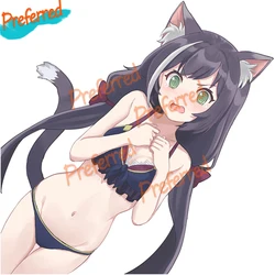 Cute Cartoon Anime Cat Girl Car Sticker Decal for Your All Cars Racing Laptop Motorcycle Helmet Trunk Surf Camper Window Bumper