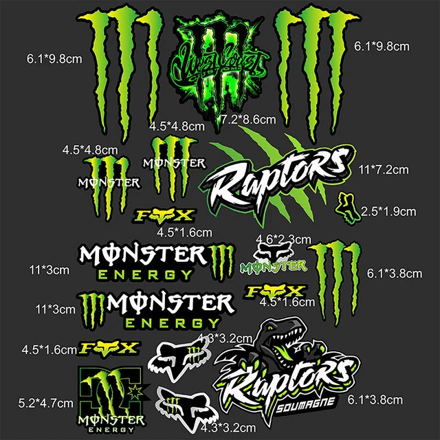 Planche autocollant Monster Energy 50x28cm