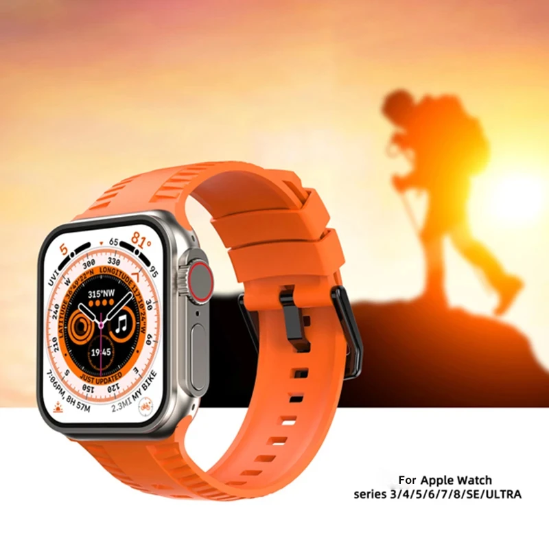 

Ремешок из силикагеля для Apple Watch Band 38/40/41 мм 42/44/45/49 мм, спортивные аксессуары для смарт-часов IwatchS9UltraS8/S7/S6/SE2/5431