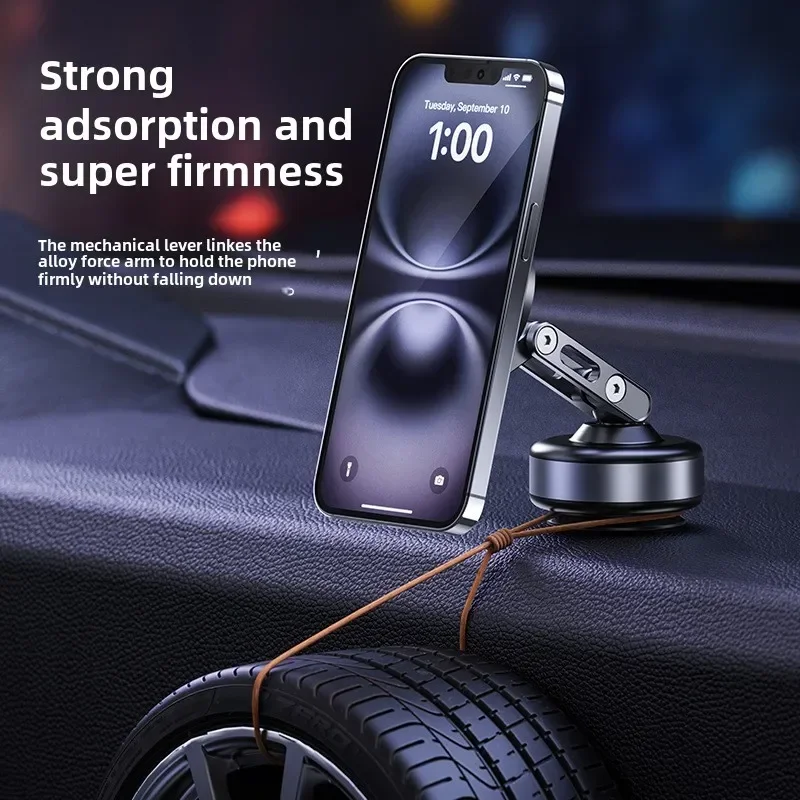 thumbnail image 2 of Magnetic Vacuum Adsorption Car Mount - Foldable 360° Rotating Aluminum 2 of 14