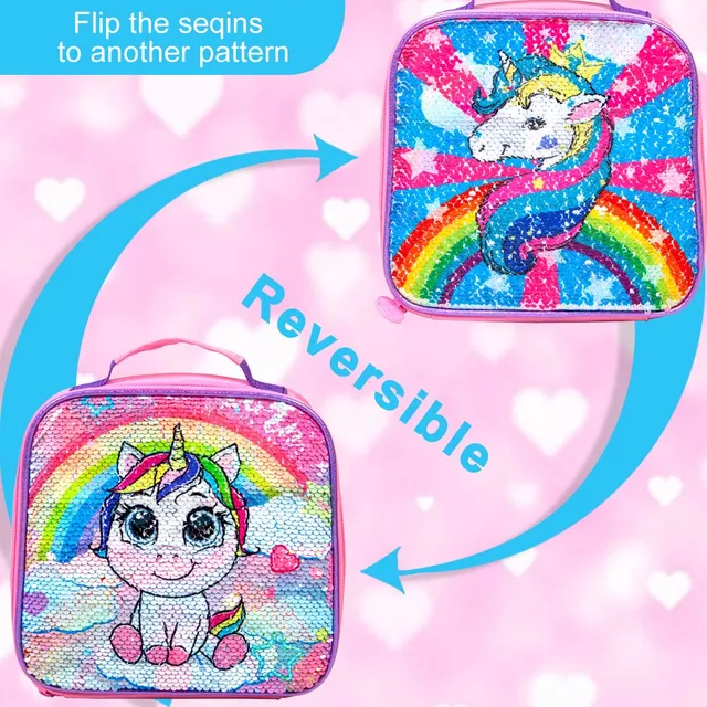 3pcs Unicorn Sequin Preschool Bag Gifts for Kids Toys, Kids $ Babies