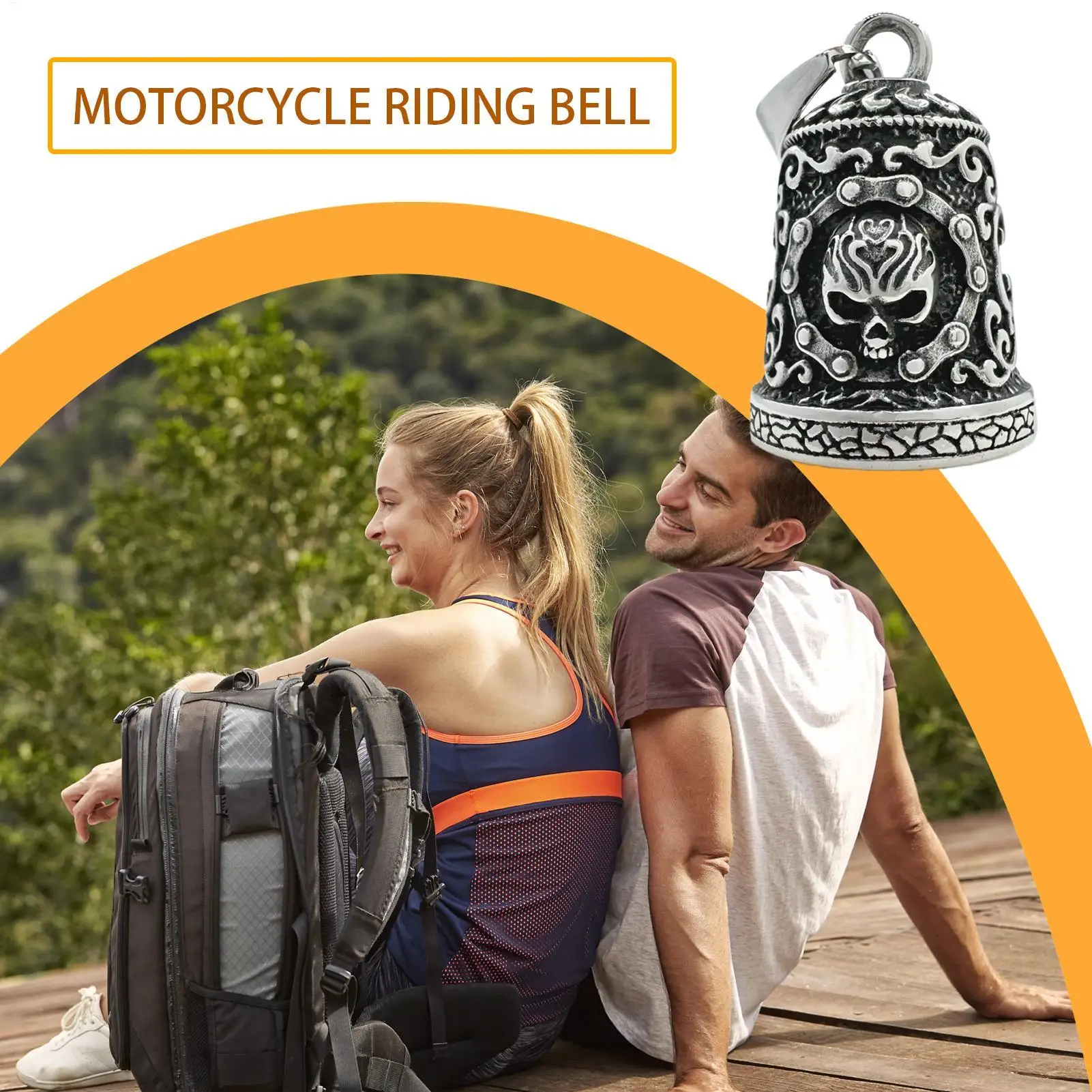 Motorradglocken für Männer, Metall, Motorrad-Schädel-Charm, Vintage, handgefertigt, Biker-Ornament, wetterfest, Reiter-Schlüsselanhänger für Roadtrip – Detail 15
