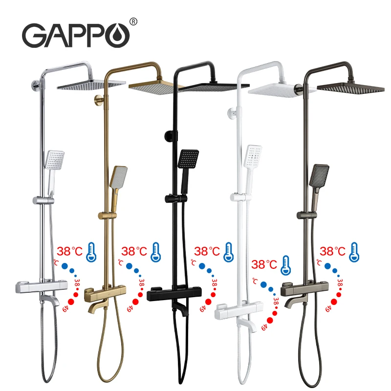 Bathroom Faucet Bathroom Shower Faucet Set Thermostatic Mixing Valve GAPPO Shower Faucets Thermostatic Faucet For Bathroom Mixer Waterfall Faucet Shower Thermostat Tap Rainfall