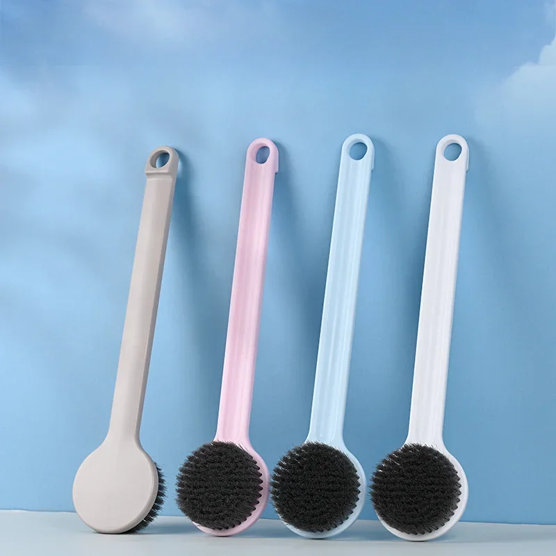 

1pcs Bamboo Charcoal Soft Hair Shower Brush Long Handled Bath Scrub Brush Mud Massage Scrub Exfoliator Back Rubbing Shower Tools