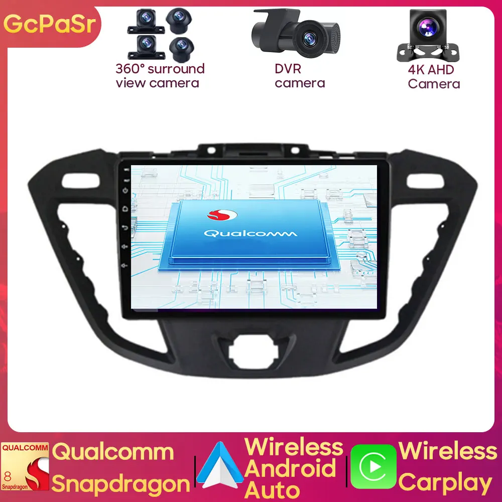 Qualcomm Snapdragon Autoradio Autoradio Player Per Ford Transit Tourneo Custom 2016 - 2020 Navigazione Android Gps Audio Carplay