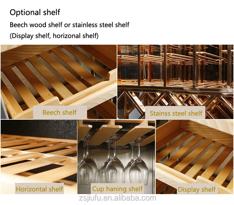 Double Zone Fans Cooling Wooden Shelves Home Appliances Wine Cooler & Cigar Humidor For Sale