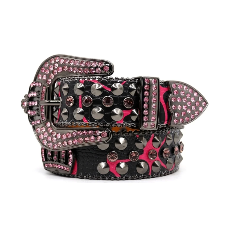 

Creative Diamond Pin Buckle Waist Belt Rivet PU Belt for Girl Jeans Skirt