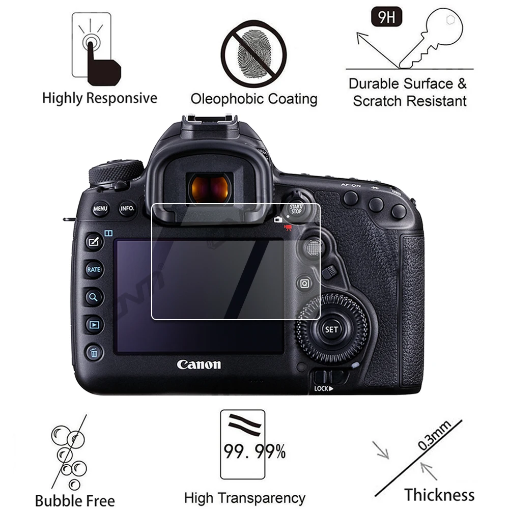 Tempered Glass for Canon EOS 5D Mark IV III 5DSR 5DS Camera Screen Protector Anti-Scratch Accessories Protective Glass 2Pack camera display protector