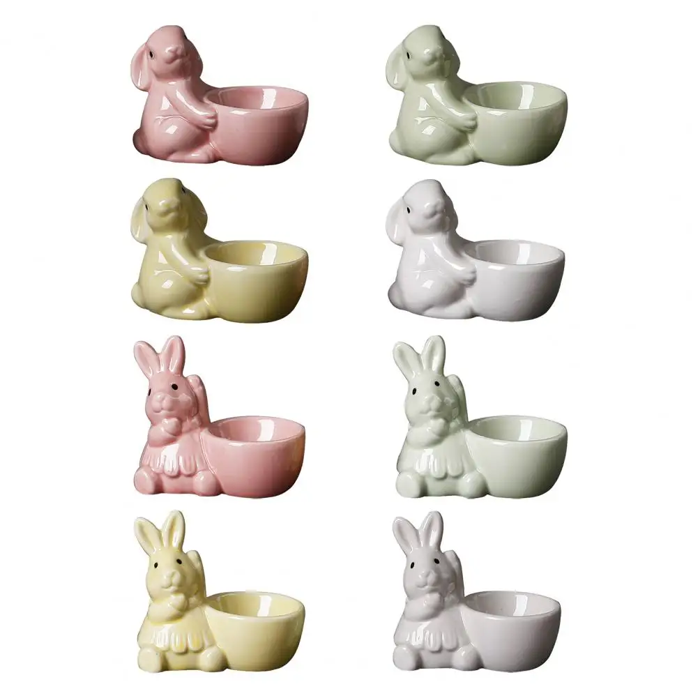 GRIRIW Support à Œufs Céramique Forme De Lapin Décoratif Pour Œufs Durs