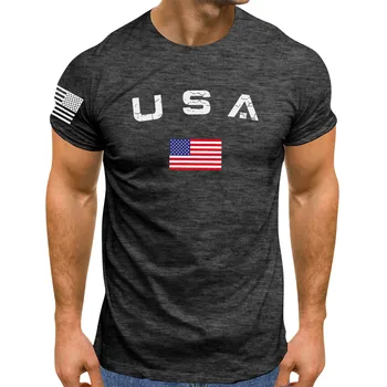 Men's Independence Day Flag Print Top T-shirt