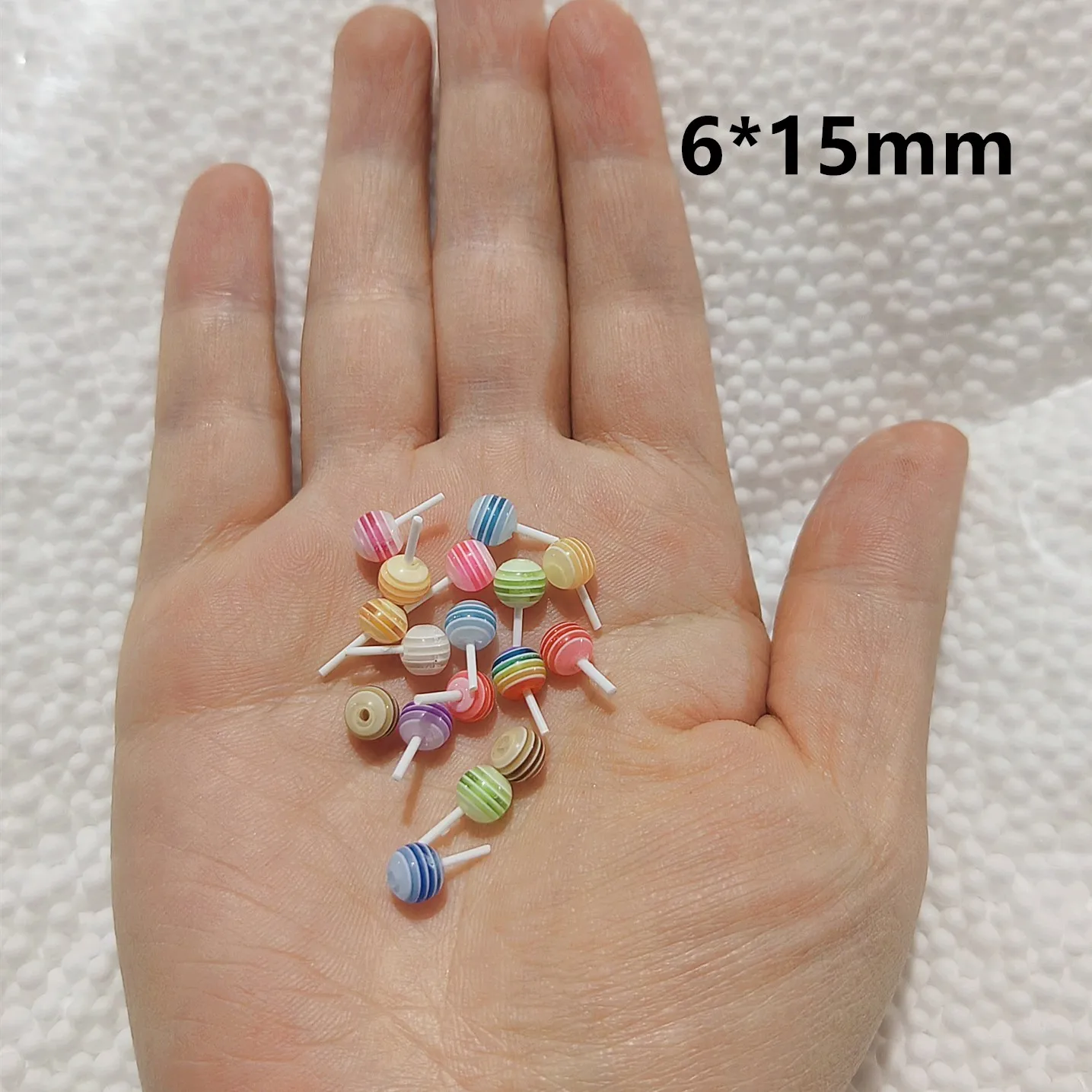 20 stücke MIni Simulation Regenbogen Lollipop 1:12 Puppenhaus Miniatur Pretend Lebensmittel für Puppen Küche Spielzeug Zubehör 15*7mm – Detail 1