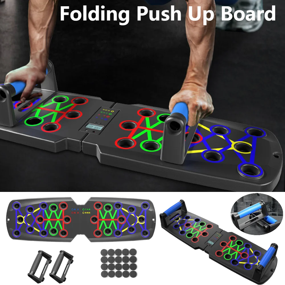 Portable Multifunctional Push-up Board Set With Handles Foldable Fitness Sport Equipment For Chest Abdomen Arms/Back Training