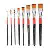 Best Seller Flat Nylon Hair Oil Acrylics Watercolor Art Painting Flat Paint Brushes Set 1