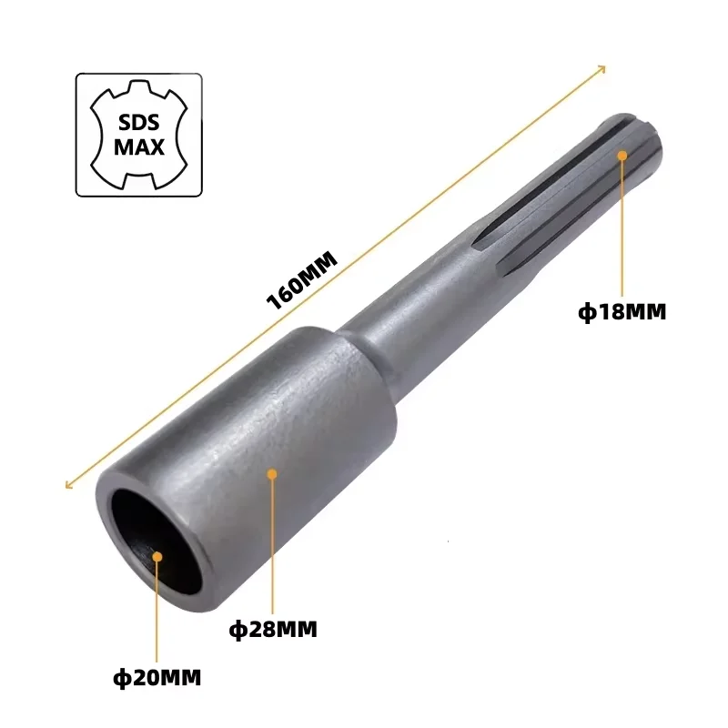 SDS Max Shank D20MM Ground Rod Driver 160x28MM Earth Stake Grounding Rod Hardened Steel for SDS Max Hammer Drill electric drill attachment electric drill accessory