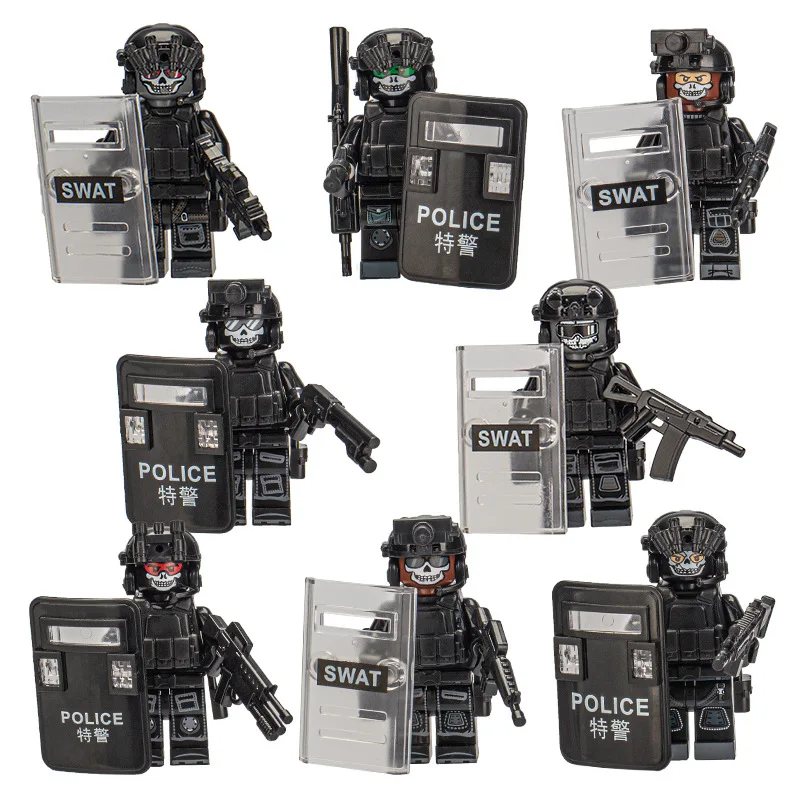 Geister-SWAT-Schild-Waffen-Wolf-Krieger-Spezialeinheiten-Bausteine-Puzzle-Bausteine-Spielzeug – Detail 3