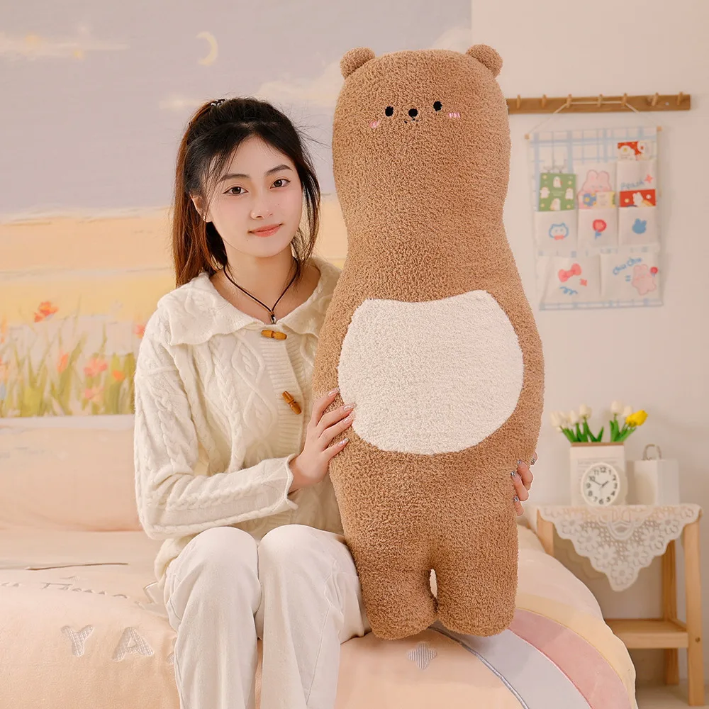 

Мишка плюшевая Kawaii, мишка тедди, длинная подушка из мягкого ворса, мягкие игрушки, мягкая подушка для дивана, украшение для комнаты, подарок для девочек