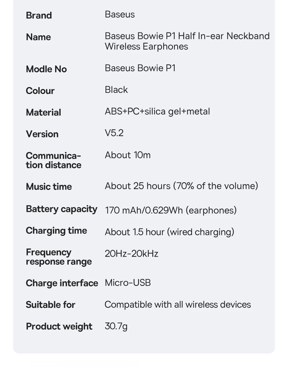 Fone de Ouvido Bluetooth 5.2, Hifi, Música, Jogos, Esportes, Suspensão