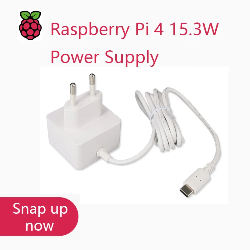 Alimentatore Raspberry Pi 15.3W Usb-C, Adattatore Di Alimentazione 5 V3A Type-C Ufficiale E Consigliato Per Raspberry Pi 4