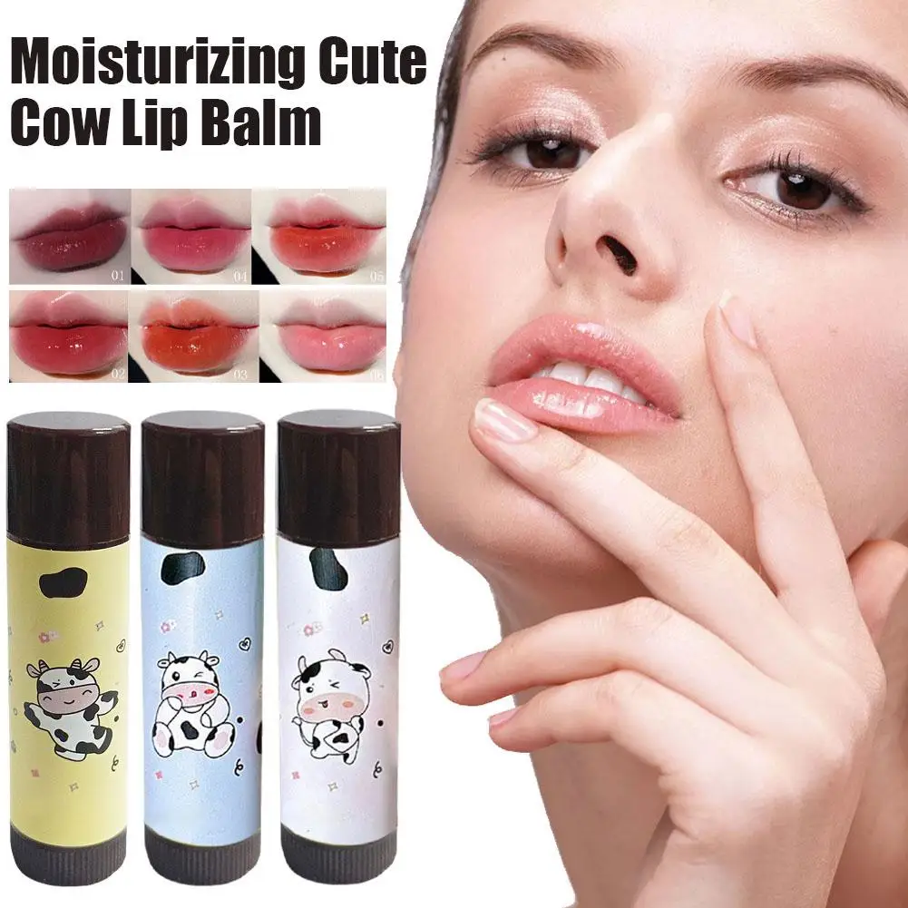 Cute Cow Lip Balm Long Lasting Moisturizing Nourishes Line Lips Lip Reduce Hydration Anti-drying Lipstick Care Aging Lip An H0j5