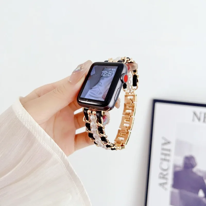 

Strap For Apple Watch Ultra 49mm Band chain 45mm 41mm 38 42mm 40 44mm Bracelet Steel luxury iWatch series 8 7 6 se 5 4 3 Correa