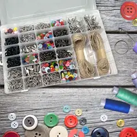 36 Compartments Plastic Craft Storage Box, Adjustable Compartment Jewelry Storage, Storage Box With Detachable Divider And Lid, 1
