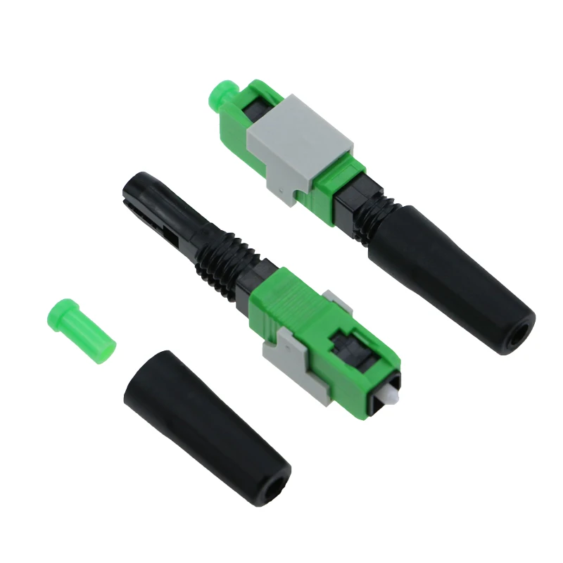 

100PCS Free shipping FTTH SC APC FTTH pre-bur fiber optic quick connector SC APC FTTH Fiber Optic Fast Connector SC Connector