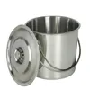 6L/12L/20L Bucket with Lid & Handle Water Storage Pail Metal Milking Bucket Stainless Steel Extra Thick 5
