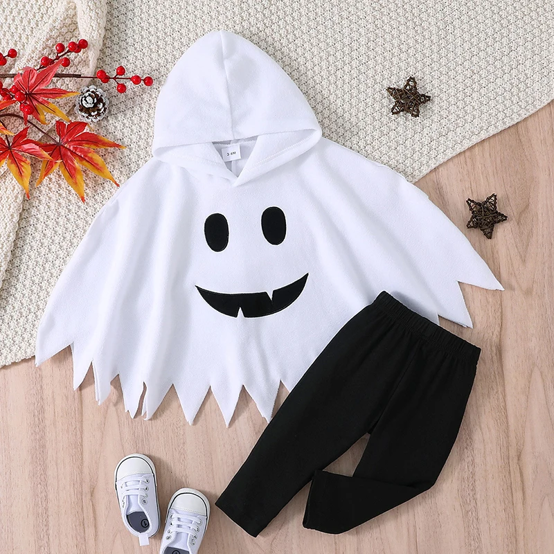 

Halloween Cosplay Clothing Newborn Baby Boys Girls Clothing Set Long Sleeved Hooded Cloak+Pants Halloween Children Clothes