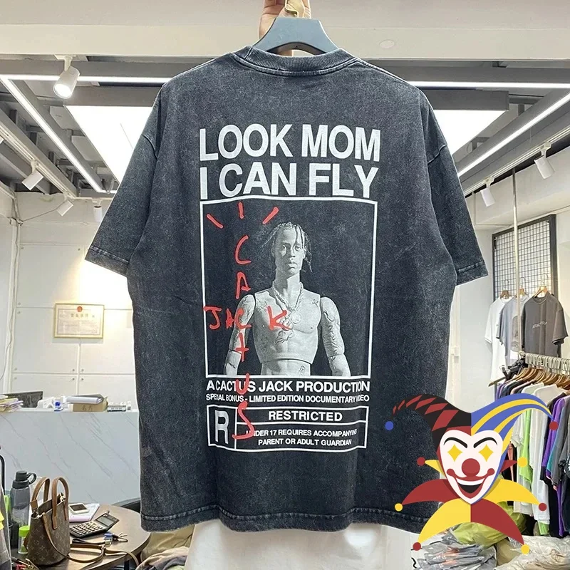 

Потертая ткань с надписью «MOM I CAN FLY Cactus» для мужчин и женщин, тяжелая ткань 2024ss, футболки, футболки