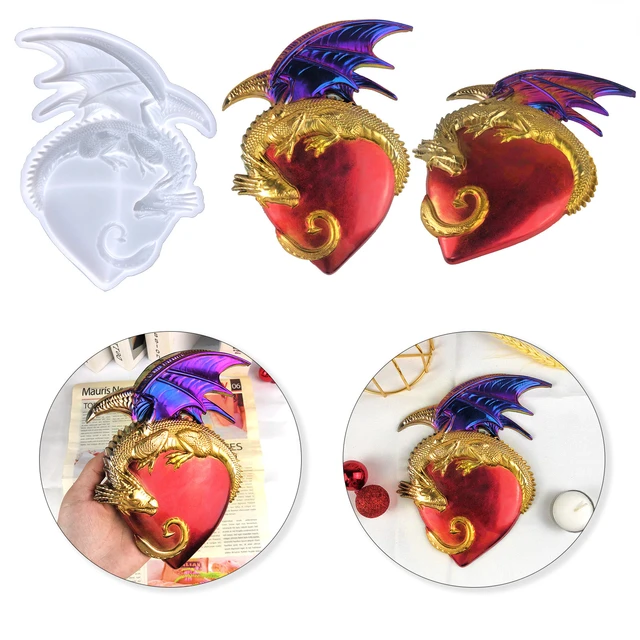 Epoxy Resin Molds Hanging Ornament Casting Mould Lovers Dragon Silicone  Mold