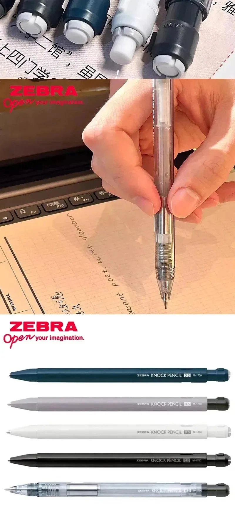 Japanischer ZEBRA Druckbleistift mit herausdrehbarem Stiftminen, niedrigem Schwerpunkt für stabiles Schreiben, 0,5 mm, ausziehbar, mit Gummi, Schulbedarf – Detail 4
