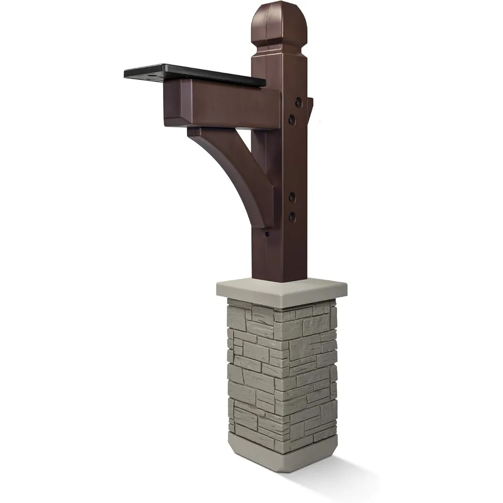 Premium Mailbox Post Set Cross-Arm Classic Coffee（Post box not included） 2
