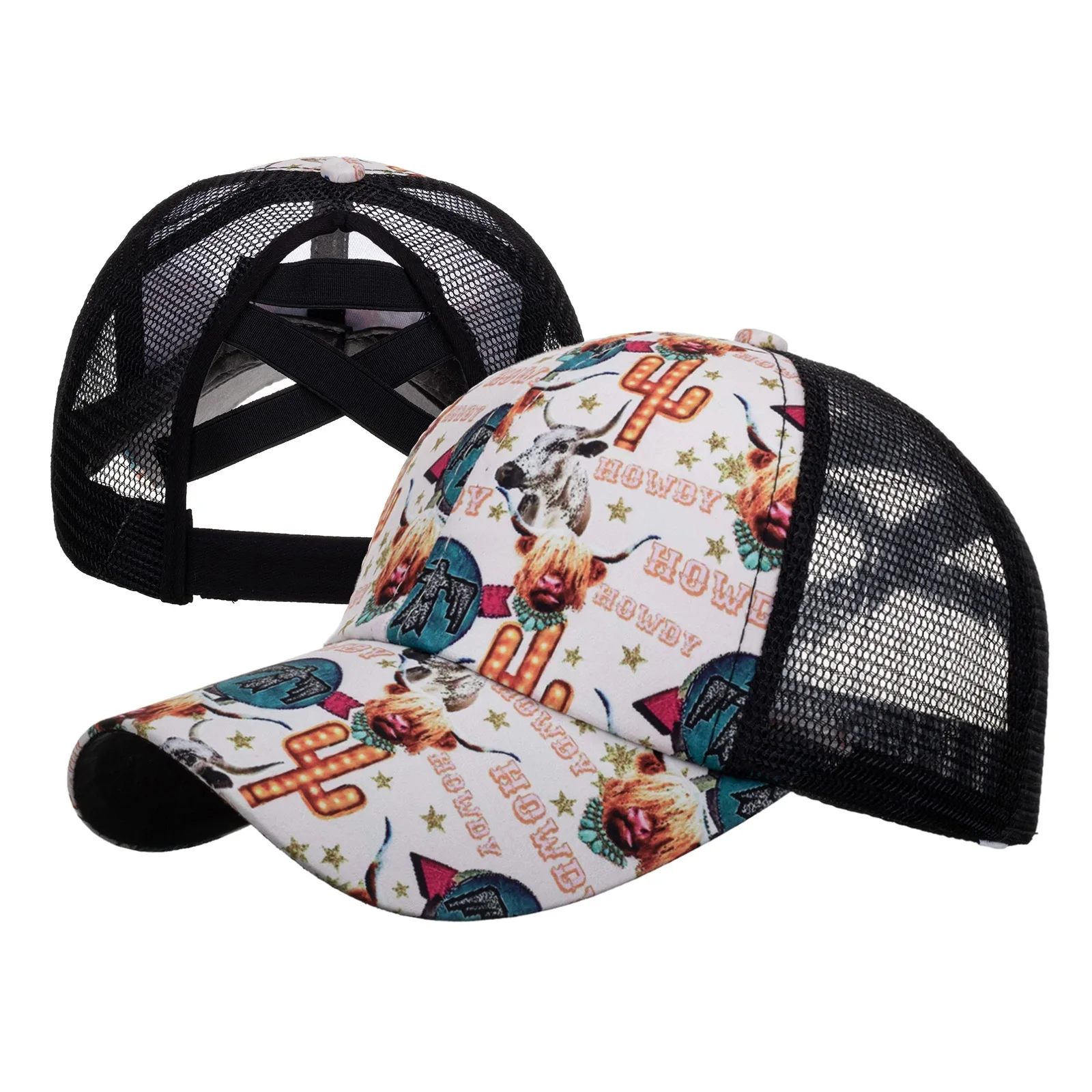 Outdoor Sports Women's Baseball Hat Leisure Duck Tongue Sunshade Mesh Pattern