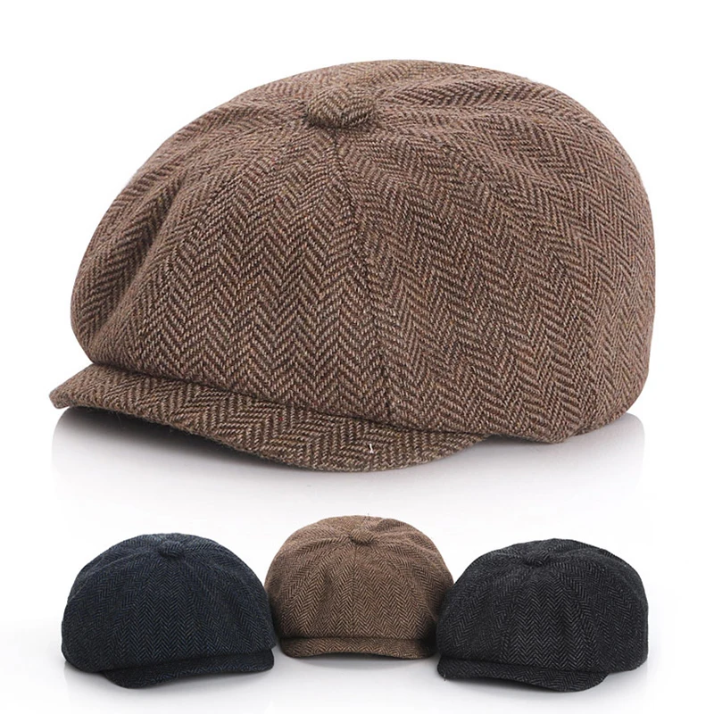 Autumn Winter Warm Children Beret Fashion Solid Color Newsboy HatS for Boys Outdoor Casual Sports Cap Boys Clothes Accessories