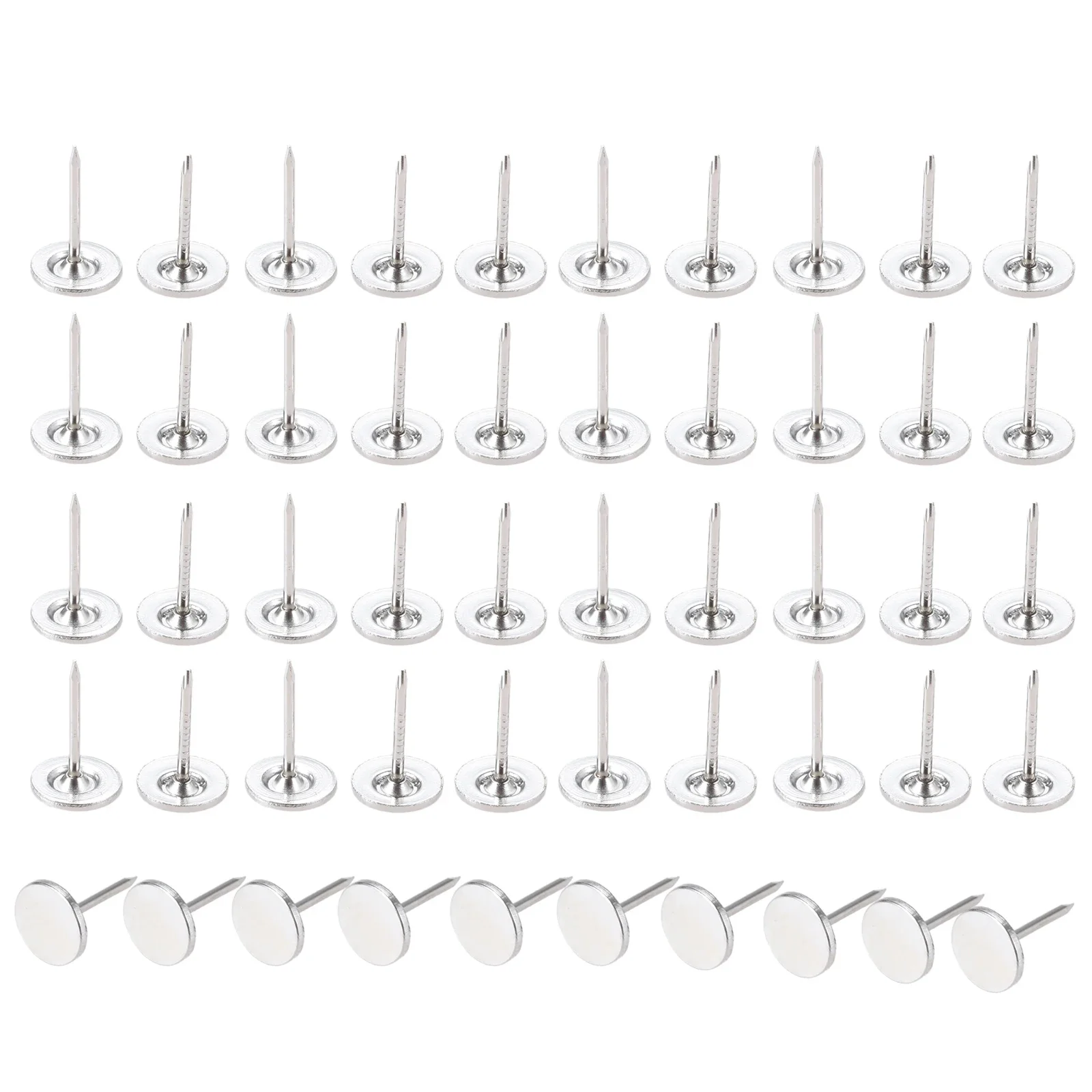 100/50pcs Silver Upholstery Nails Flat Head Metal Pushpin 11mmx17mm Vintage Tacks Antique Stud Jewelry Case Wine Box Sofa Decor