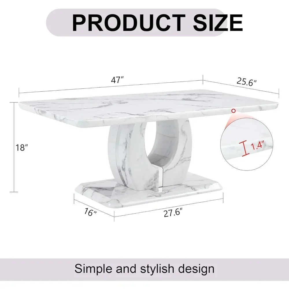 Coffee Table, Large Coffee Tables for Living Room, Rectangular, Tea Table