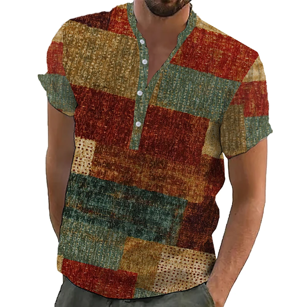 Masters Origins 2021 Camicie Oversize Patchwork A Righe Da Uomo Es