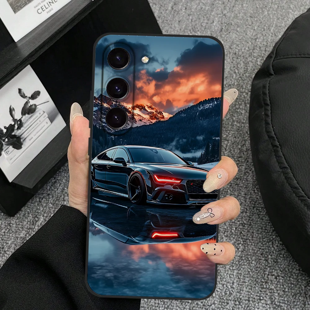 RS Sports Car Shockproof Slim Black Phone Case