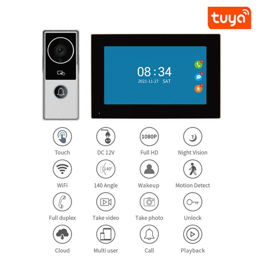 Smart Video Doorbell Wifi Tuya App Video Intercom smart video doorbell video intercom kit