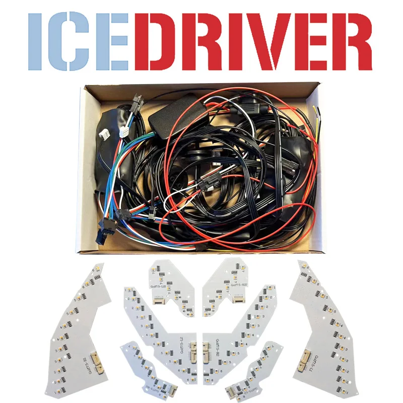 

Дневные ходовые огни Icedriver RGBW для VW Golf 7,5 GTI MK7 DRL, разноцветные дневные ходовые огни, красный, синий, демонический глаз