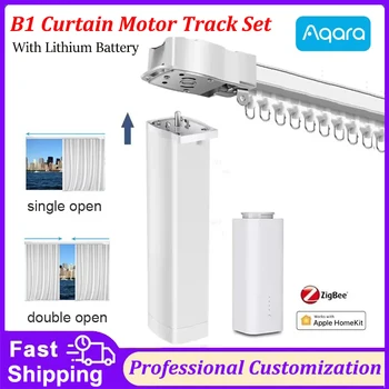 Aqara Electric Curtain Rail Including Smart Battery Motor B1 Track Set Zigbee Automatic Curtain Remote Control Homekit System